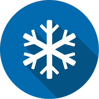 Cooling services icon for air conditioners, ductless systems, and heat pumps.